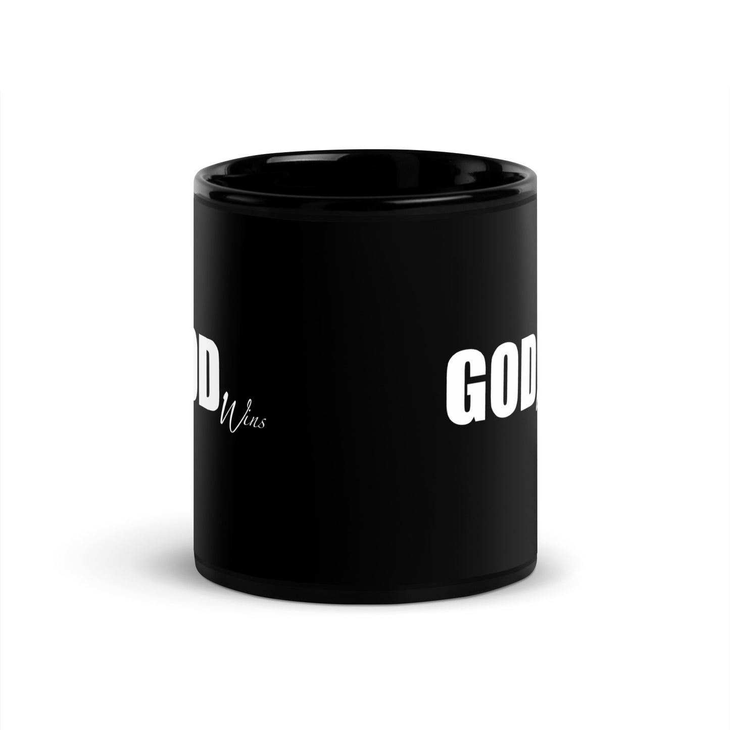 "God Wins" Black Mug