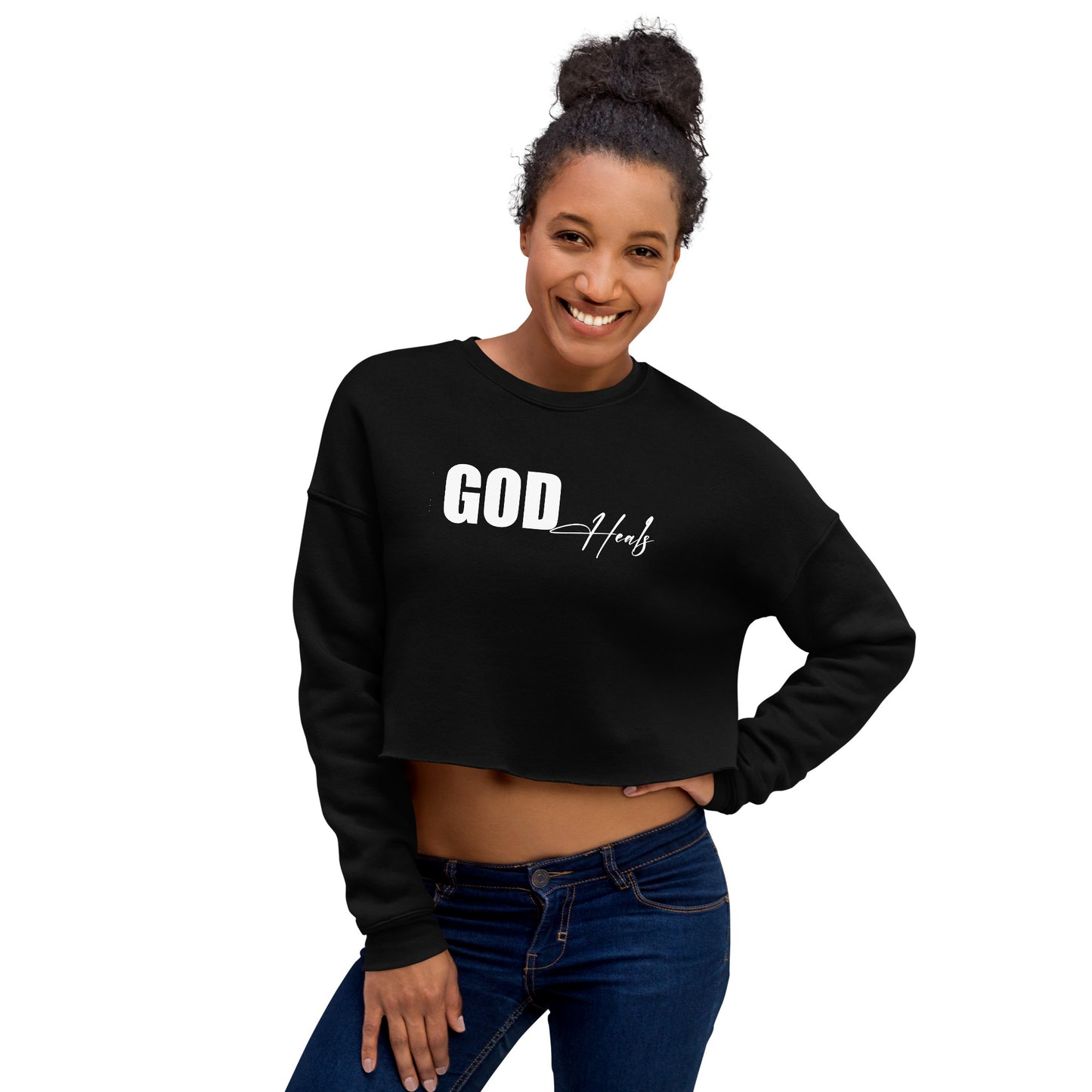 "God Heals" Crop Sweatshirt